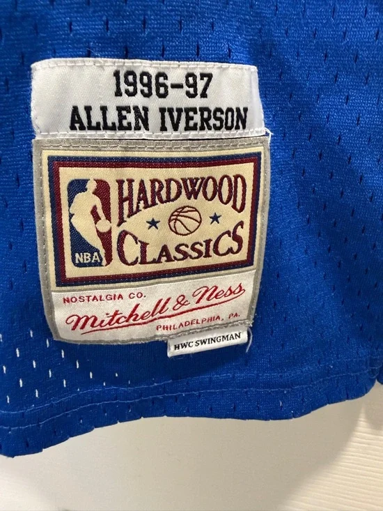 Youth L 14/16 Allen Iverson #3 Philadelphia 76ers Jersey Mitchell & Ness - Picture 8 of 11